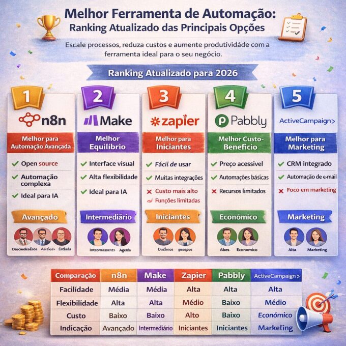 melhor ferramenta de automação